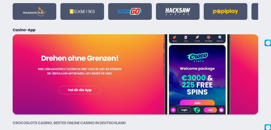 Installieren Crocoslots Casino App