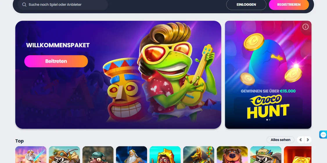 Registrieren bei Crocoslots Casino